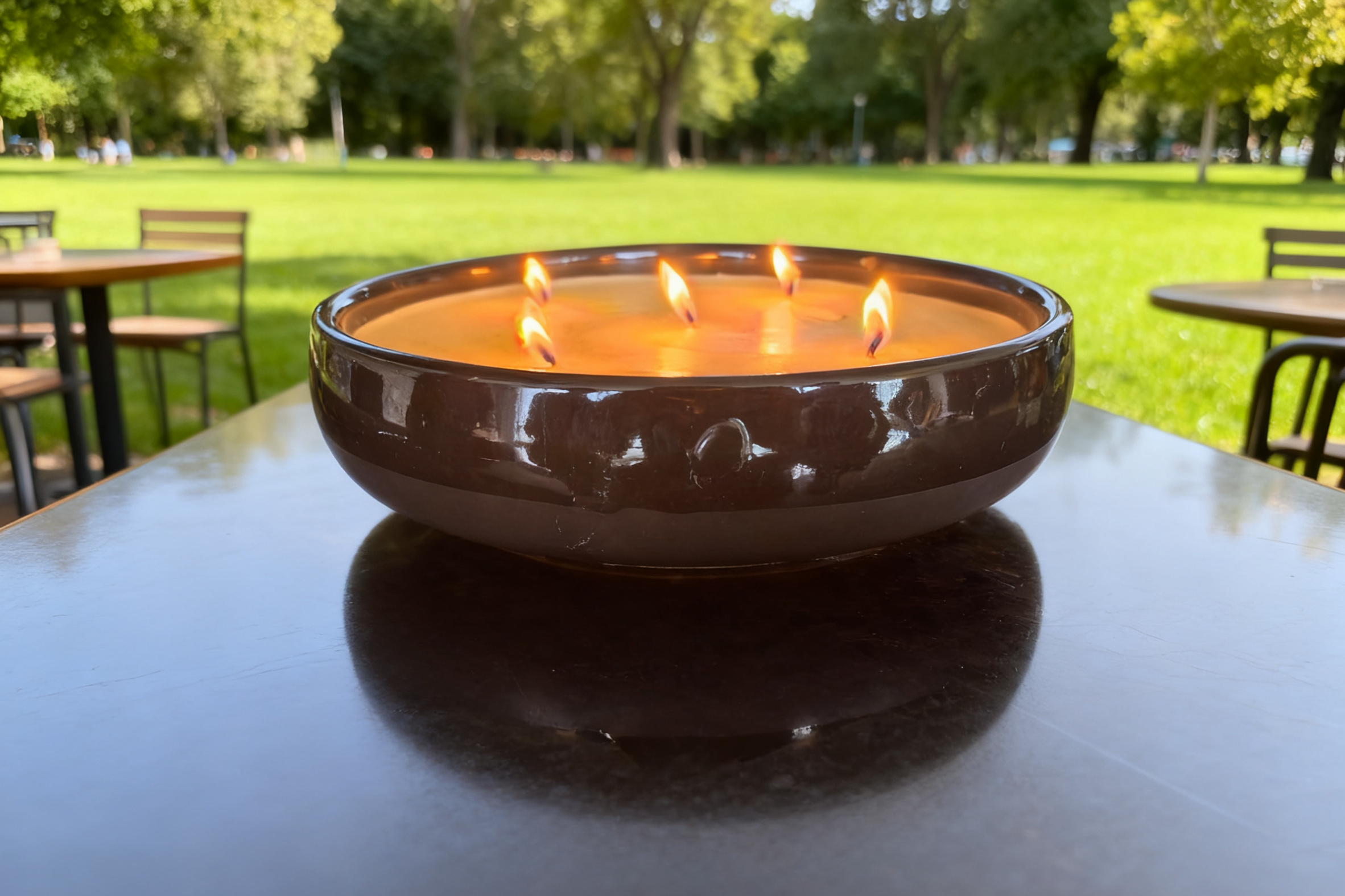 Large Round Ceramic Candle